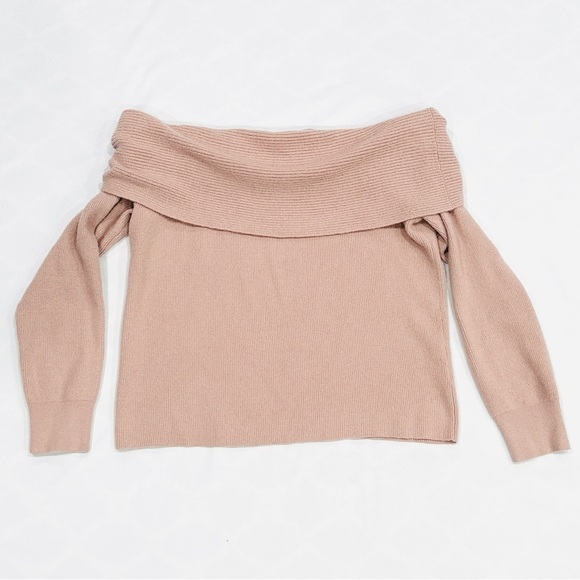 LEITH Dusty Pink Cowl Turtle Neck Ribbed Pullover Sweater - Picture 2 of 8